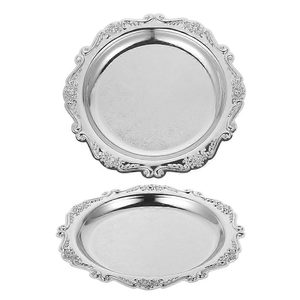 Zero Food Snack Tray Iron Material Retro Serving Tray 2Pcs for Home