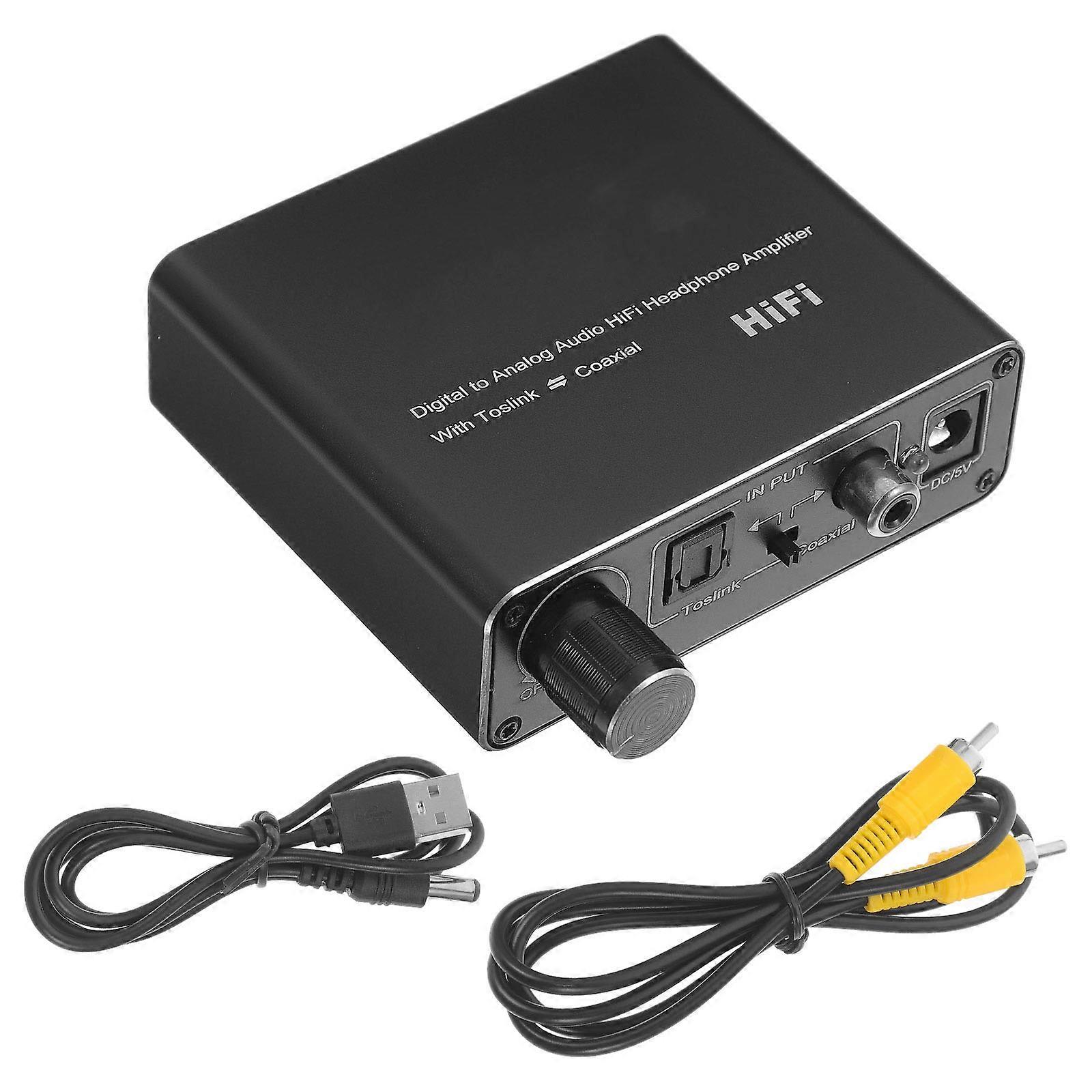 Audio Converter for TV Speaker 2Pcs Optical to Analog Adapter