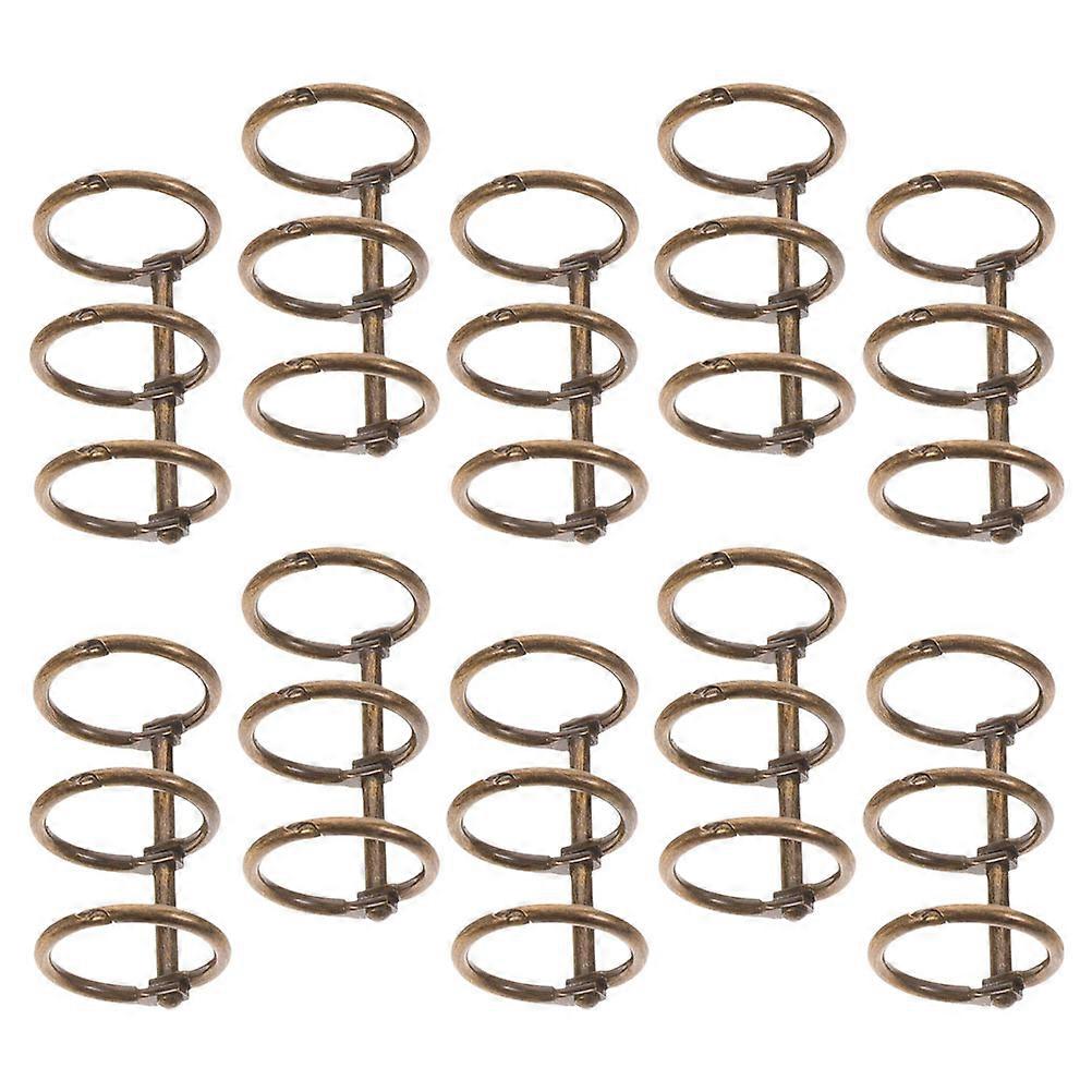 Brown Alloy Loose Leaf Binder Rings for Daily Use 30Pcs Scrapbooking Clips