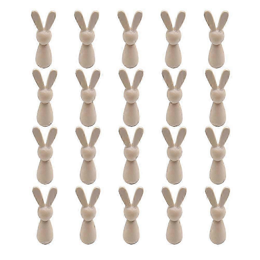 2025 20pcs Easter wooden bunny simulation graffiti puppet DIY painting