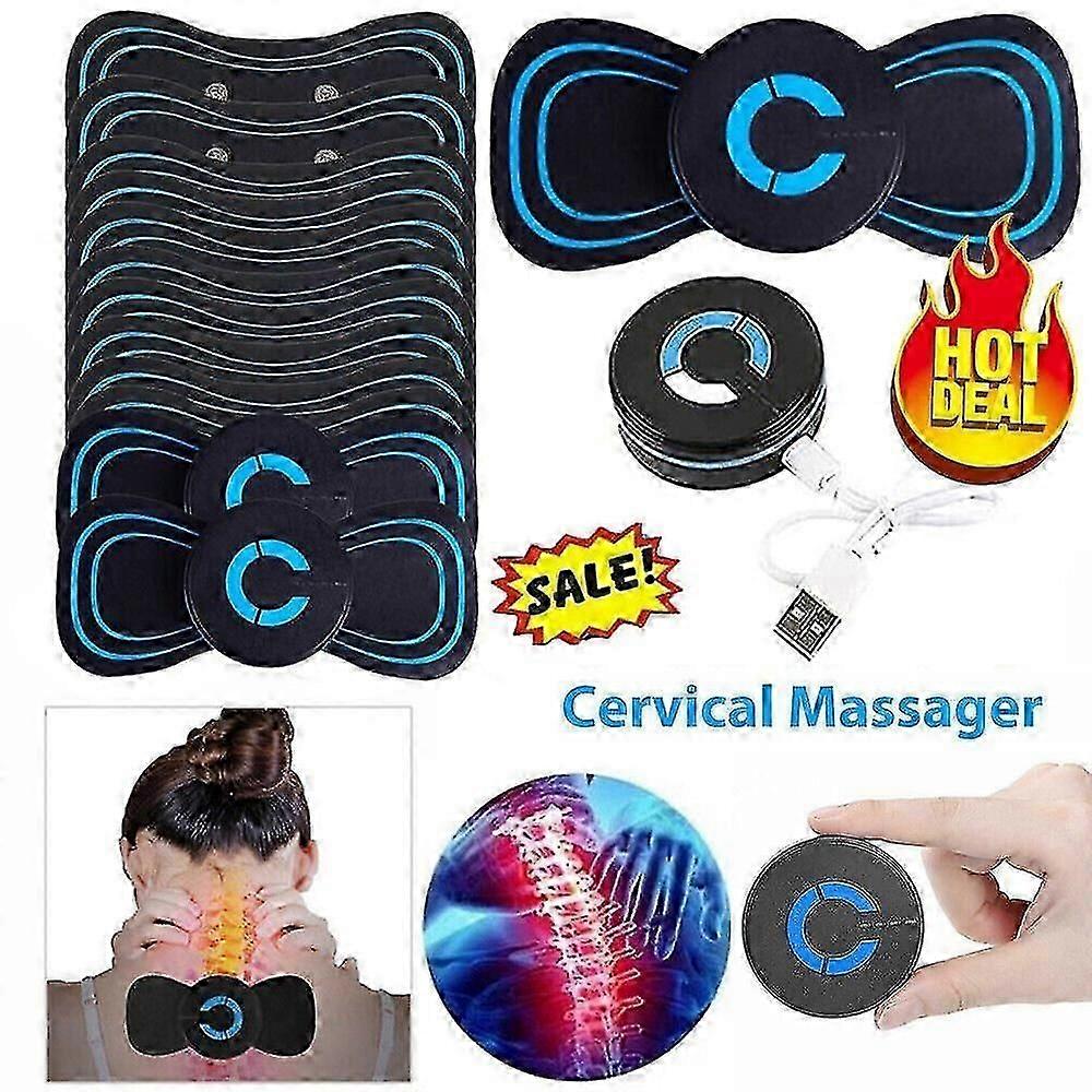 Mini Electric Ems Neck Back Massager Cervical Massage Patch Relief Pain