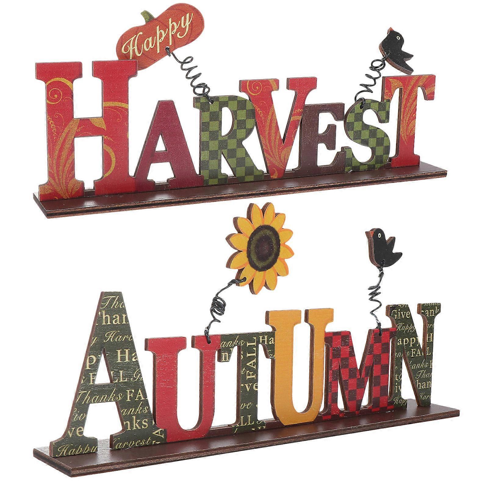 Wooden Desktop Alphabet Decor Creative Home Decorations 12Pcs