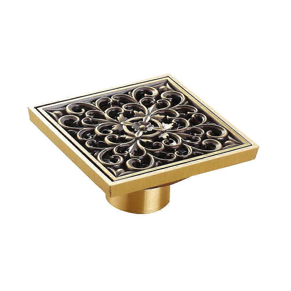 Creative Copper Floor Drain Antique Carving Drain Strap for Draining 2Pcs
