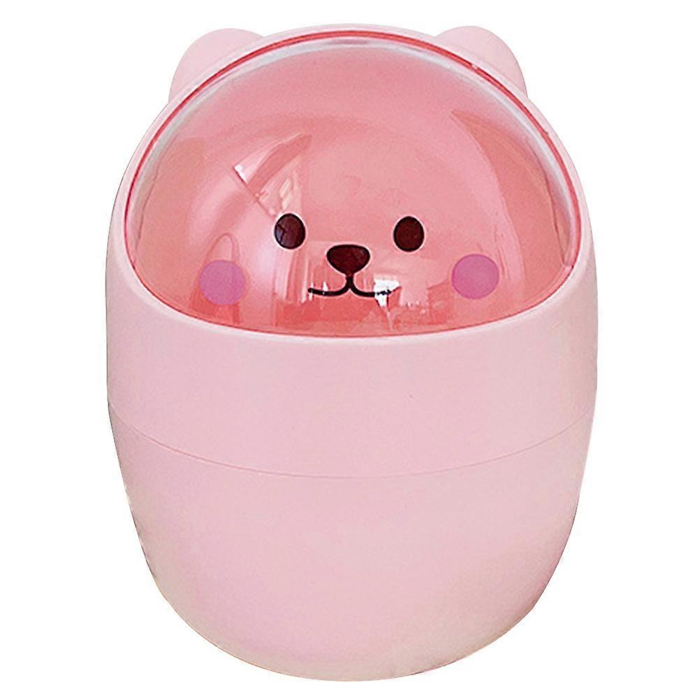 2Pcs Mini Trash Can for Home Pink Lovely Desktop Garbage Bin