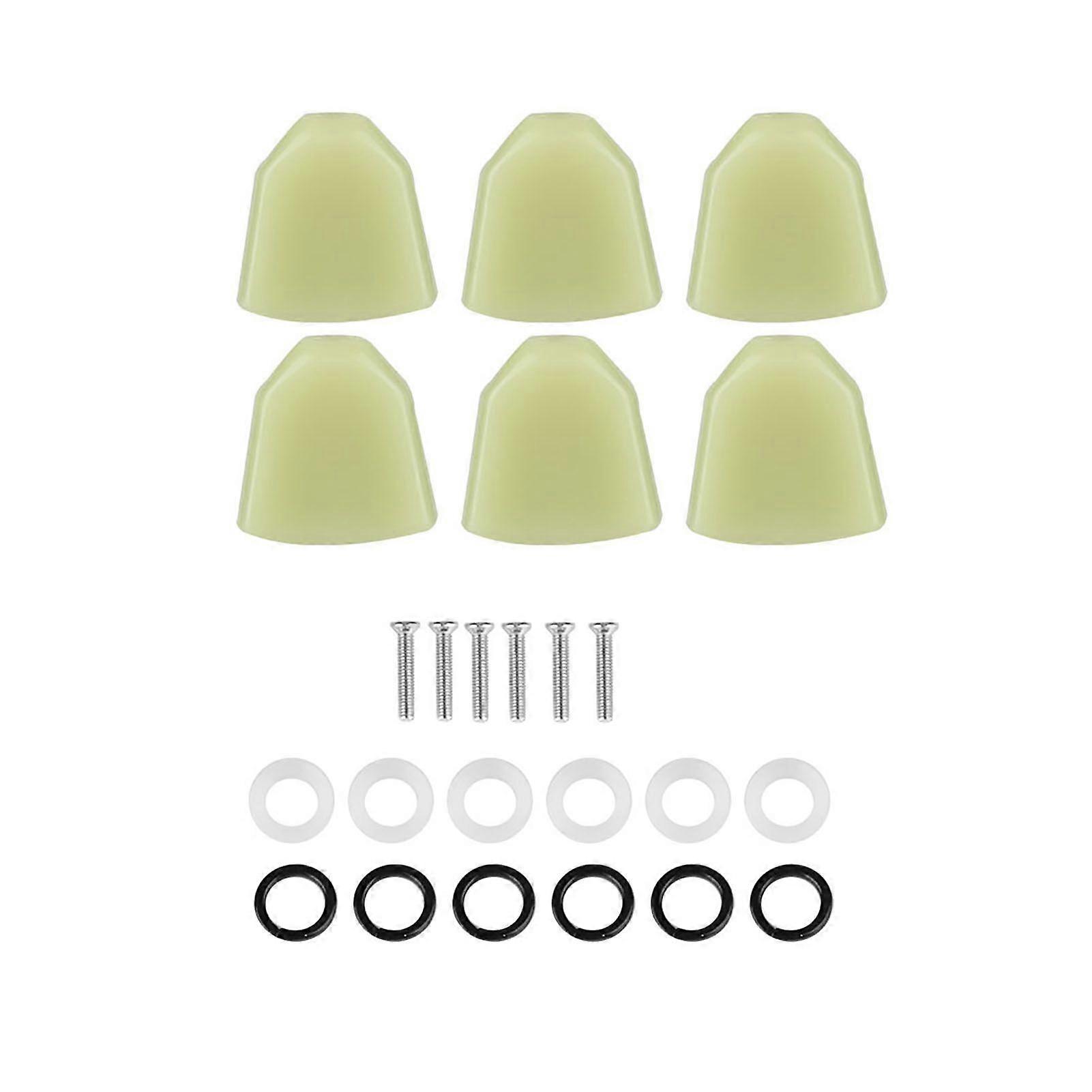 6 PCS/ Set Tuning Pegs Machine Heads Acrylic Buttons for Guitar(Green)