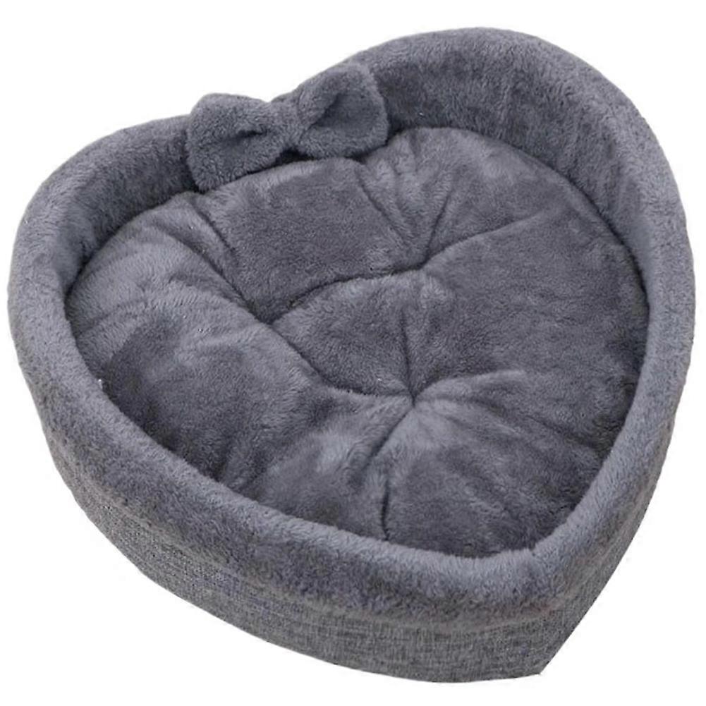 Kitten Bed Heart Shape Soft Pet Nest for Winter Apartment Dorm L