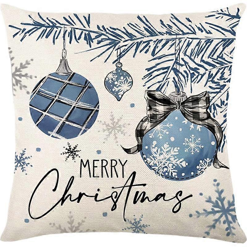 Linen Pillowcase 45x45cm High-Density Washable Decorative Cover with Invisible Zipper Universal Fit for Home Bedding