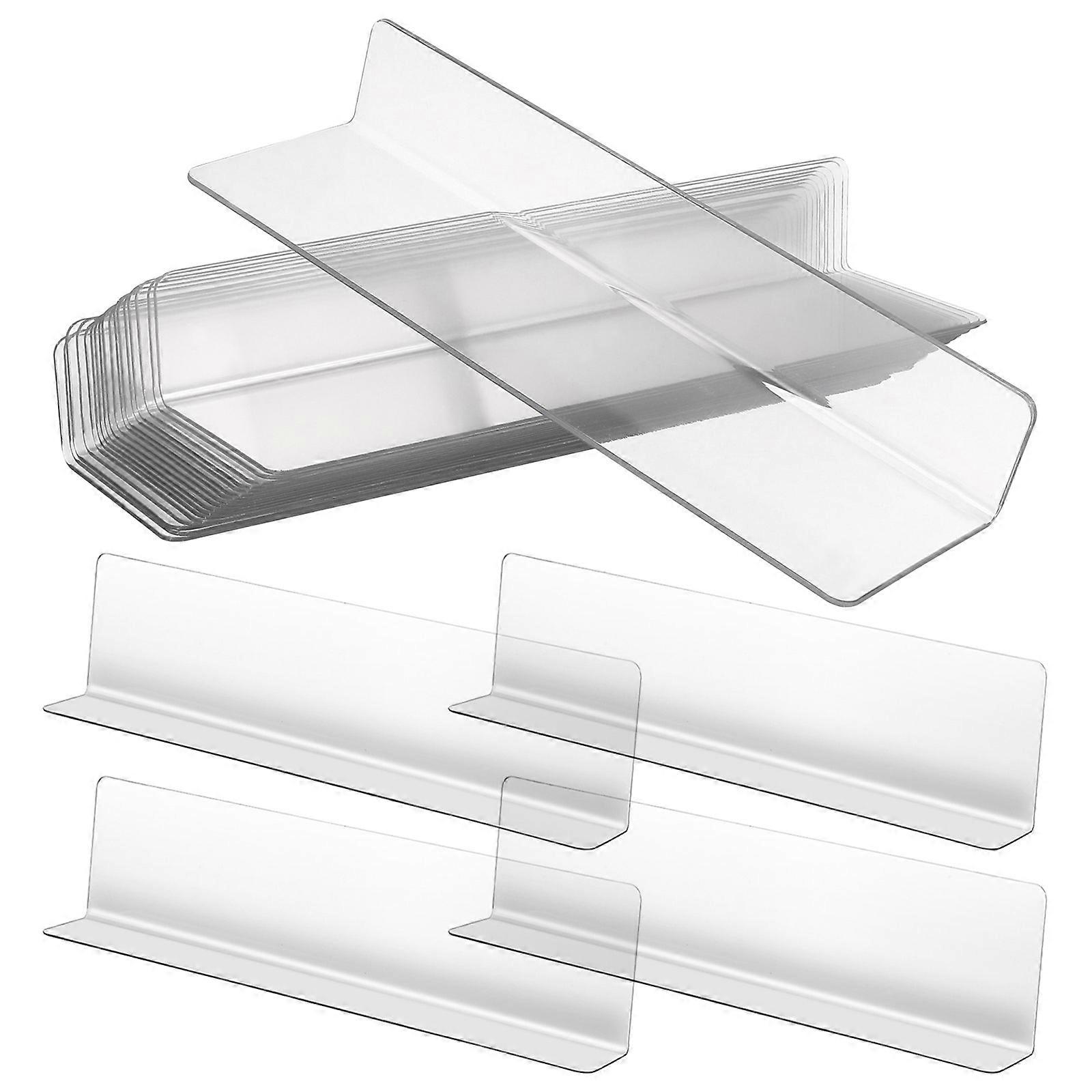 20Pcs Transparent Plastic Shelf Dividers for Supermarket L Shaped Separators
