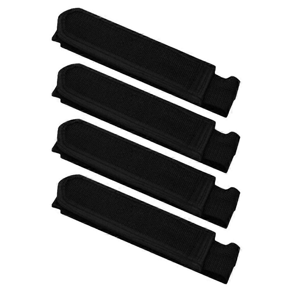 Anti-Slip Pedal Straps Designed For Cyclists In Black Providing Secure Fit And Foot Stability With 4 Pairs