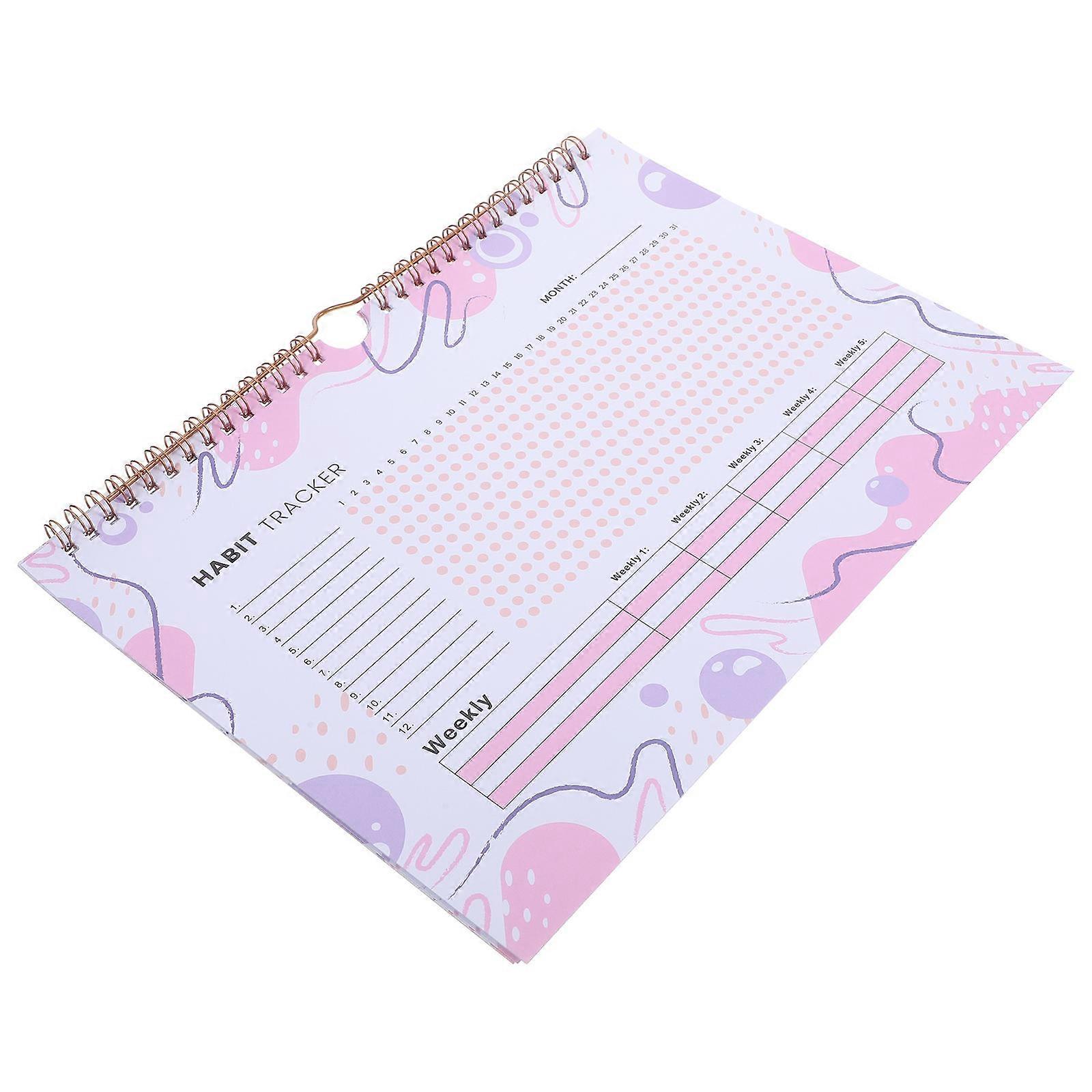Habit Tracker Planner for Planning 5Pcs Monthly Habit Tracker Spiral Journal