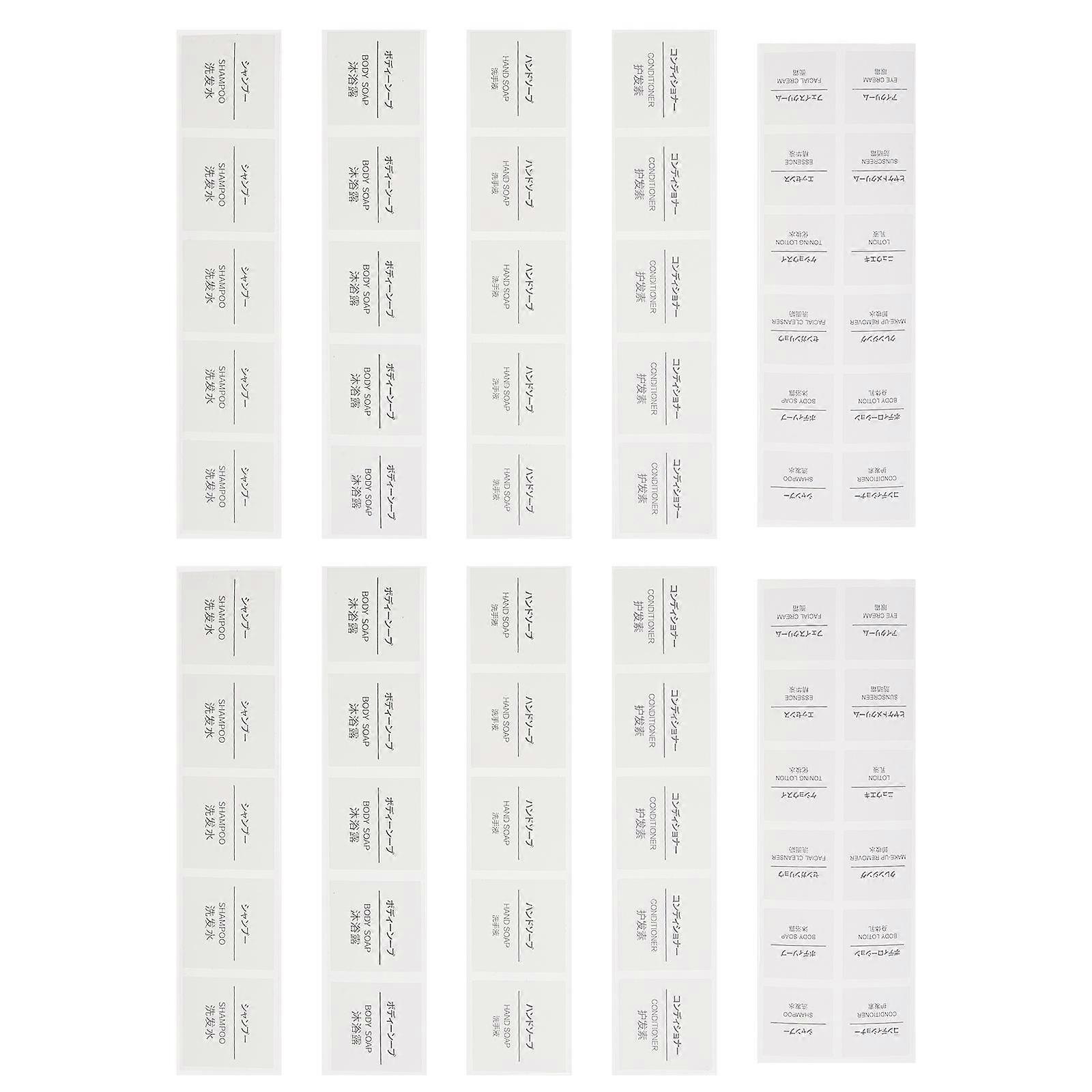 Self-Adhesive Waterproof Labels for Shampoo Bottles with 50 Sheets
