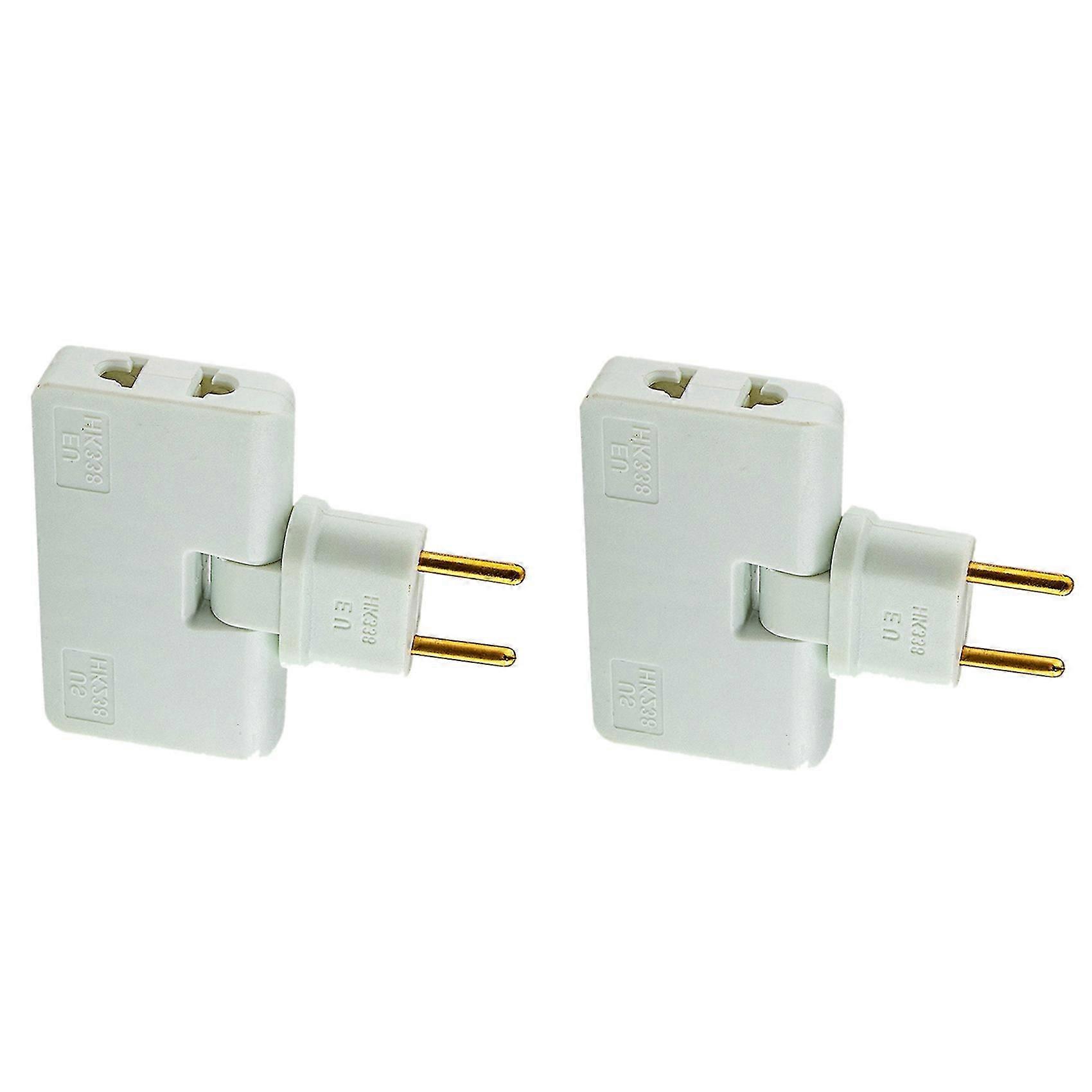 2x Rotate Eu Plug Converter 3 In 1 Rotatable Outlet Extender 180 Degree Mini Outlet Adapter