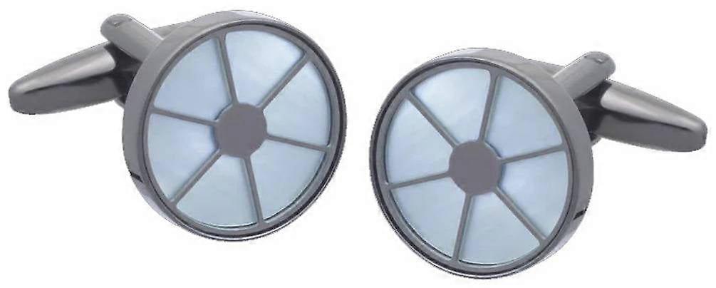 David Van Hagen Mother Of Pearl Segment Cufflinks - Blue/Grey