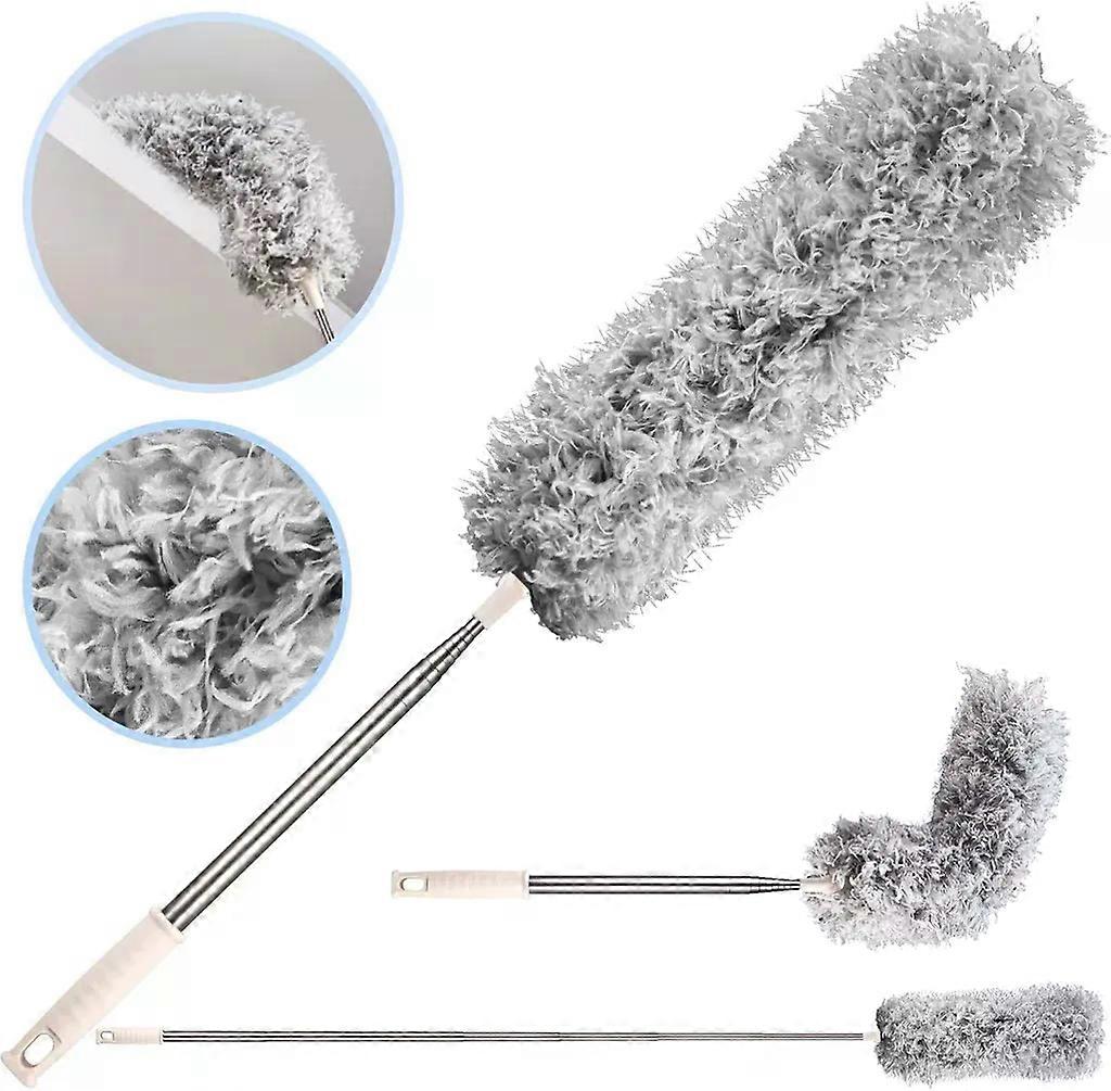 Lightweight extendable microfiber duster 280 cm, flexible head, electrostatic