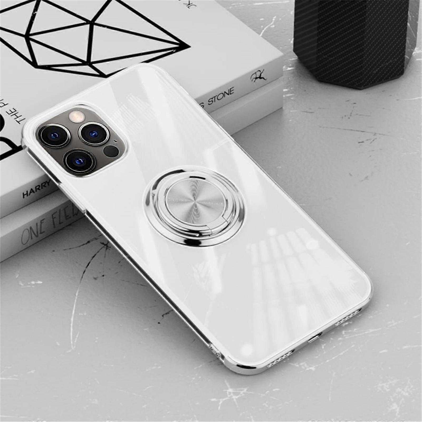 For 12 Pro Max Clear Slim Soft Electroplated Frame Case Ring Stand, Tablet Case