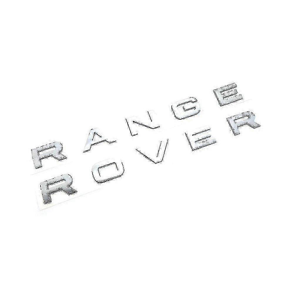 2025 Chrome Silver Range Rover Front Grill Bonnet Badge Emblem Bonnet And Back Boot Lettering Badge (pack Of 2)