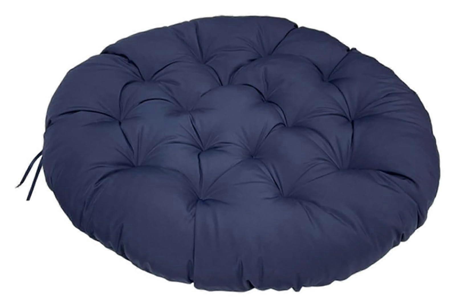 Waterproof Round Outdoor Floor Cushion For Swing Chair And Rattan Garden Navy Blue Hanging Chair Cushion 50x50cm