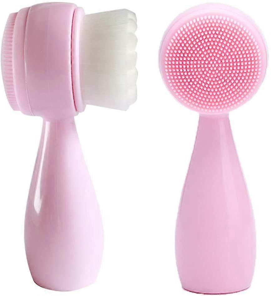 Pack de 2 brosses de nettoyage manuel du visage double face exfoliation douce