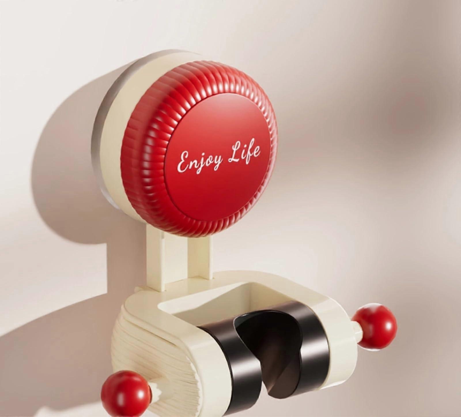 Suction Cup Showerhead Holder Non Perforated Adjustable Movable Fixed Seat 2Pack Red Bathroom Bracket