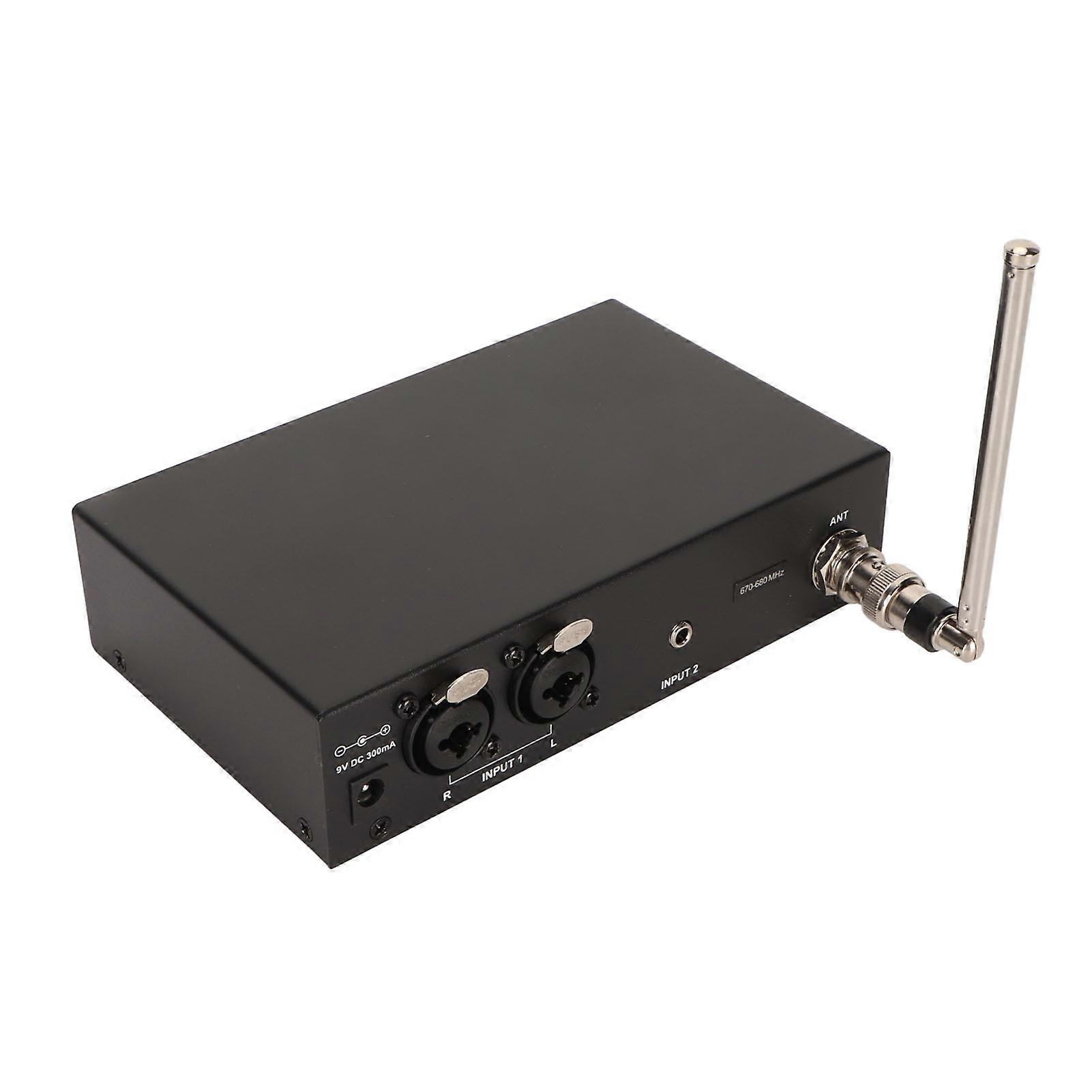 UHF Stereo Wireless Monitor System Professional 670‑680Mhz Wireless IEM System  100‑240V
