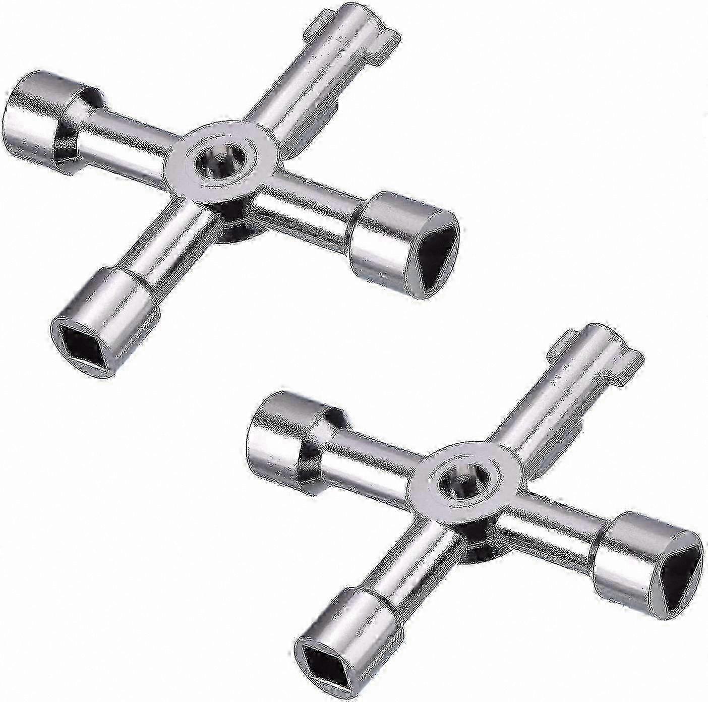 Multi-Function Key Set for Gas Meter, Electric Panel and Water Box (2 Pack, Silver)