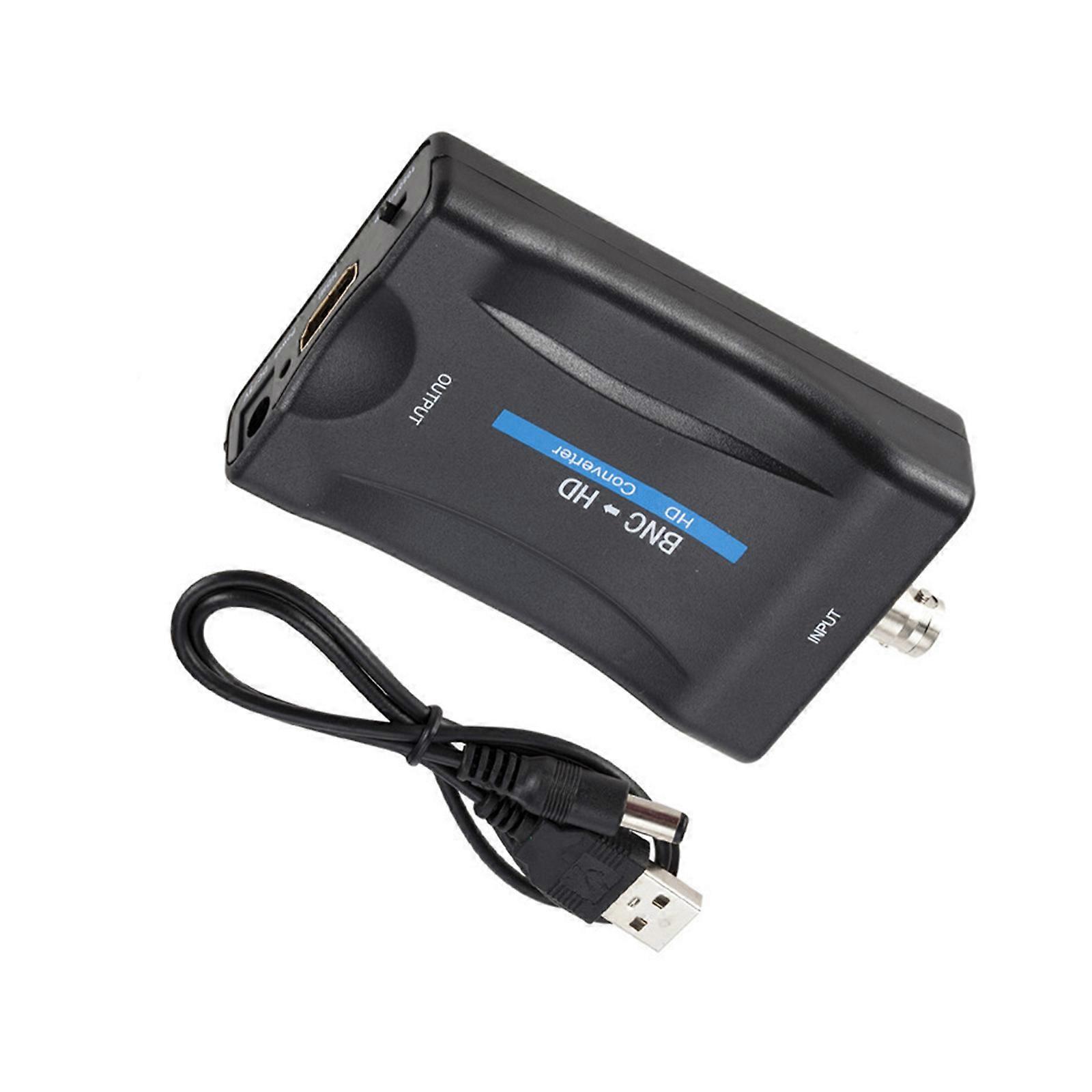 Coaxial BNC to Multimedia Interface Converter Adapter with Cable for Displays with Support for CVBS Security Camera Input Multicolor