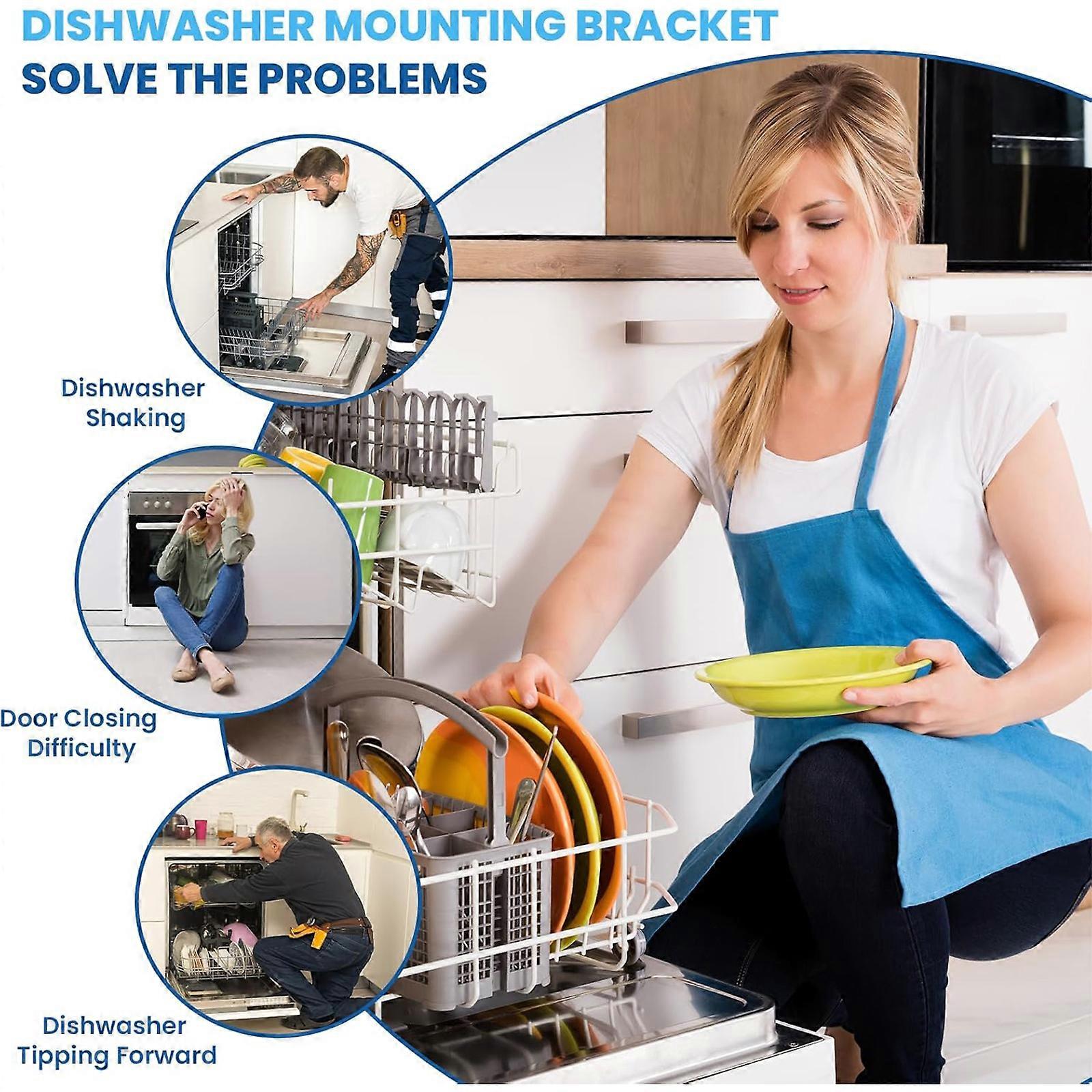 2Pieces Dishwasher Installation Clamp Replacement Set Universal Fit Mounting Brackets Suitable for Multiple Brands Multicolor