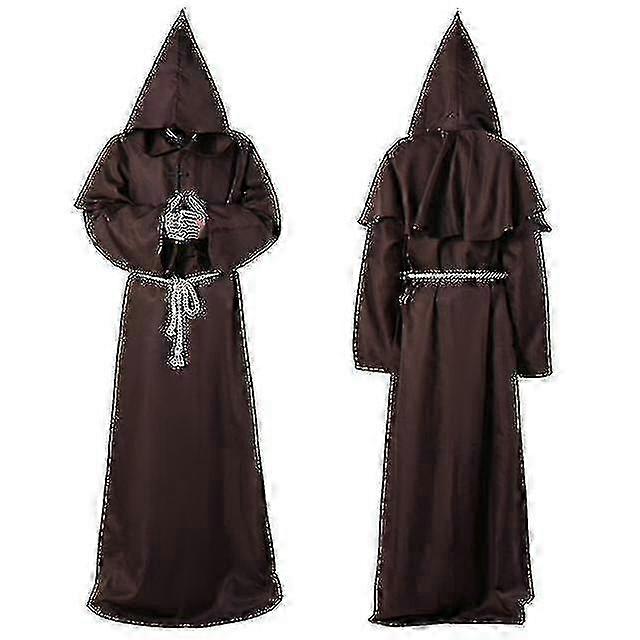 Klerus-Outfit für Cosplay – Mönchsgewand mit Kapuze, Renaissance-Mittelalter-Robe