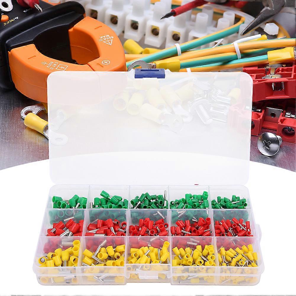 600stk rørformet terminalboksPakket isoleret elektrisk splejsning elektriske ledninger kobberkrympestik