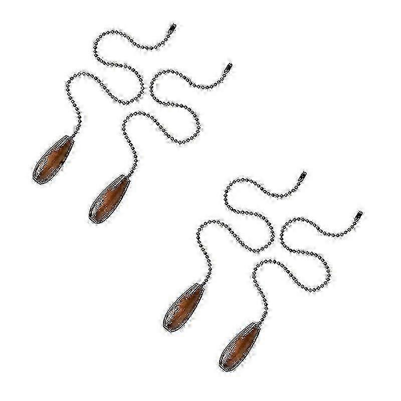 4 Pieces Wooden Pull Chain Extensions for Ceiling Light Lamps and Fans
