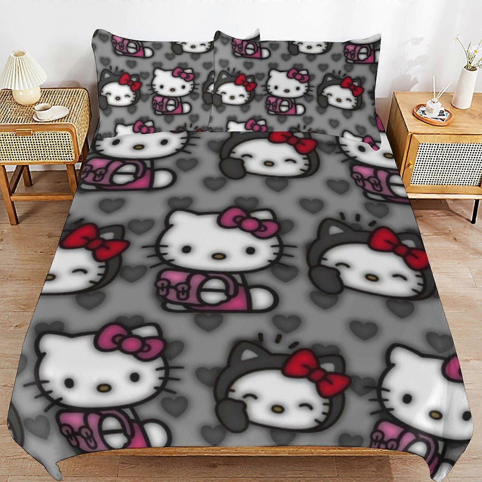 u661 Hello Kitty Gentle Texture Machine Washable Bedding Essentials Soft Touch Duvet Cover Sets for Home n661