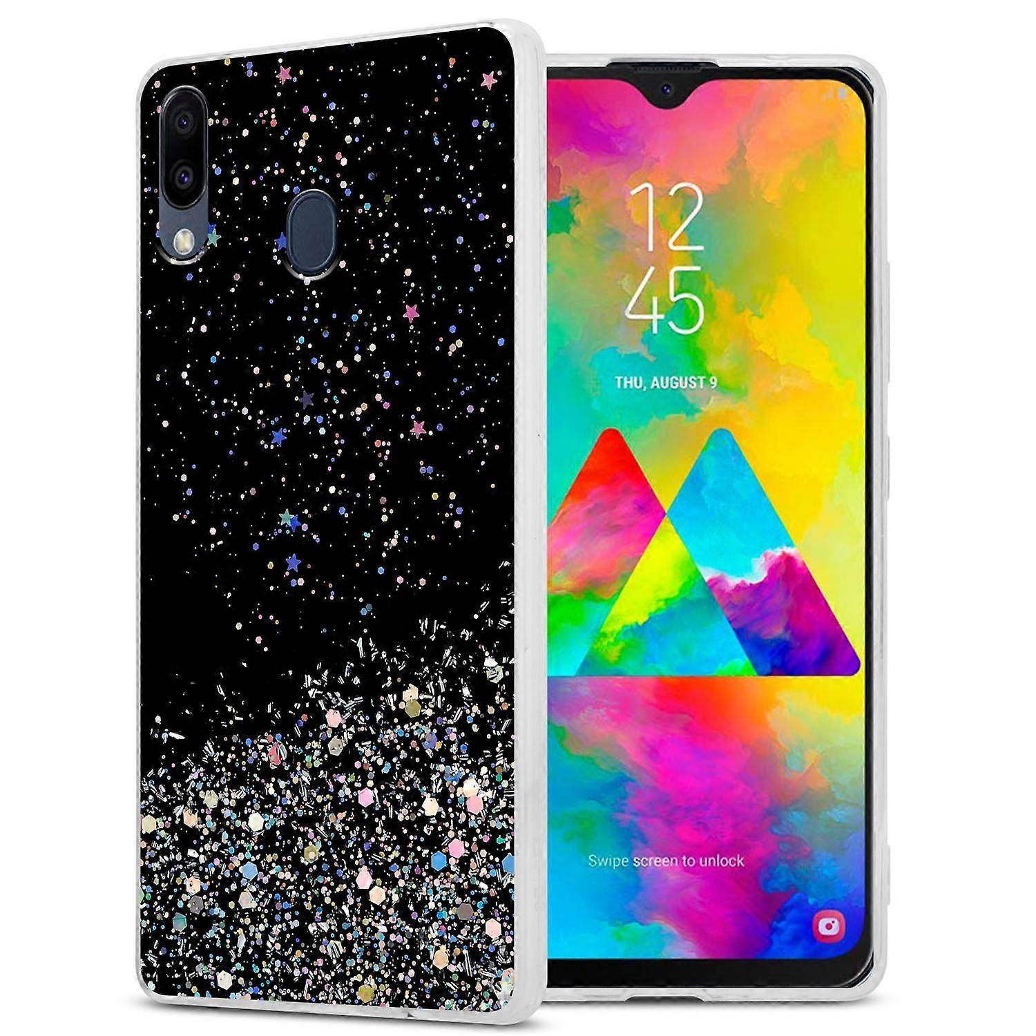 Θήκη Samsung Galaxy M20 Προστατευτική Θήκη TPU - Διάφανη με Glitter