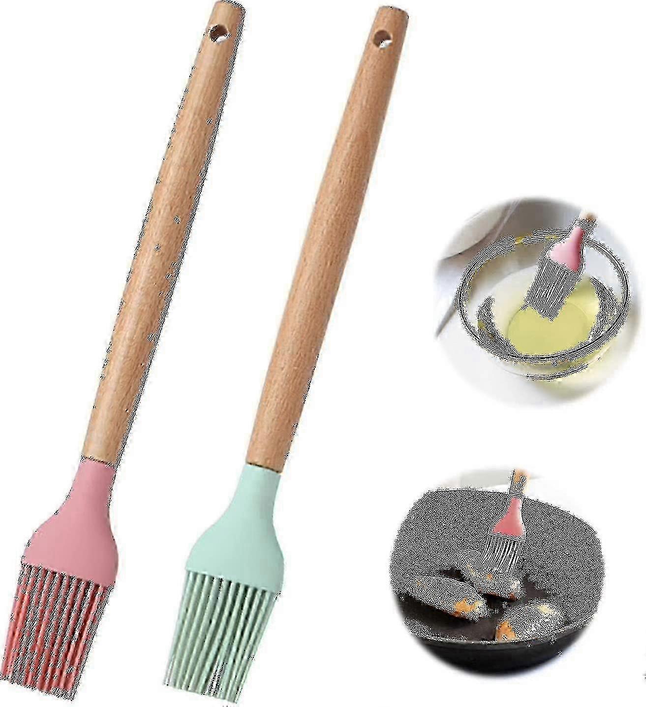 Set Of 2 Silicon Ng Brush - High Temperature Ance Silic Grill Brush Soft Bri SZRH