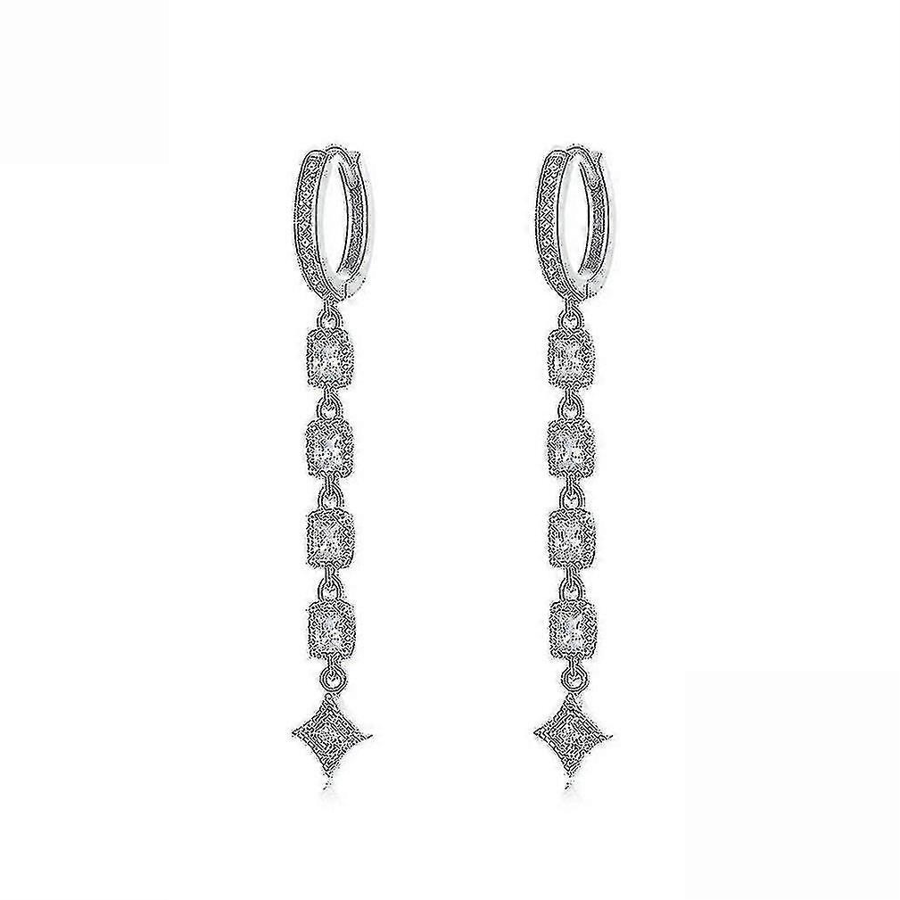 長い耳のスタッドS925ジュエリープラチナメッキ抗アレルギーシルバーイヤリング誕生日プレゼント