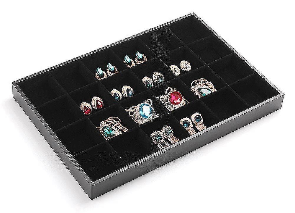 Jewellery Display Screen 24 Compartments Jewellery Holder Box Multi Purpose Stackable Showcase