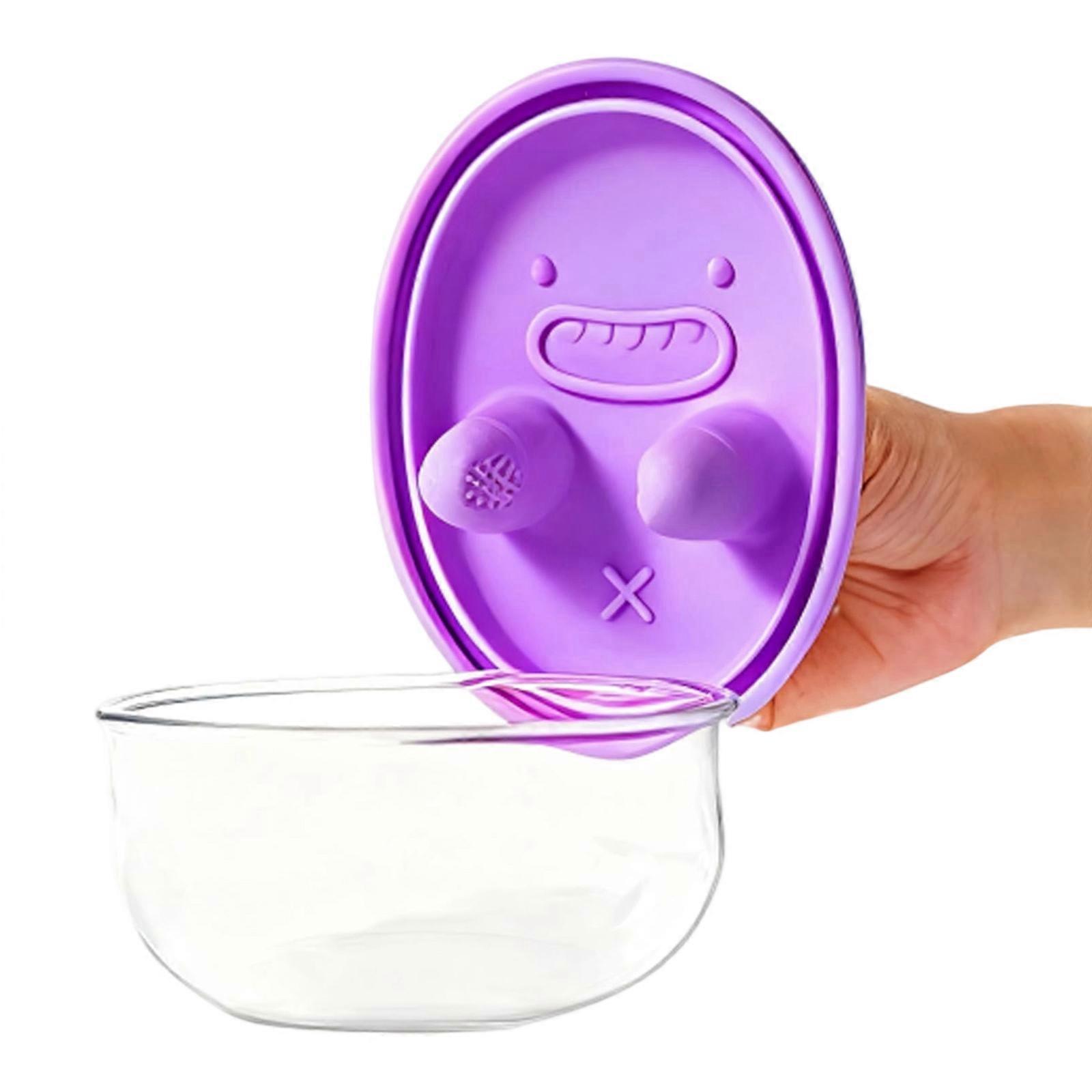 Two-in-1 None Mess Snack Container (Lid Comes with Fingertip Cover), Snack Box Container with Silicone Lid, For Easy Picking Up, Fruit & Snack