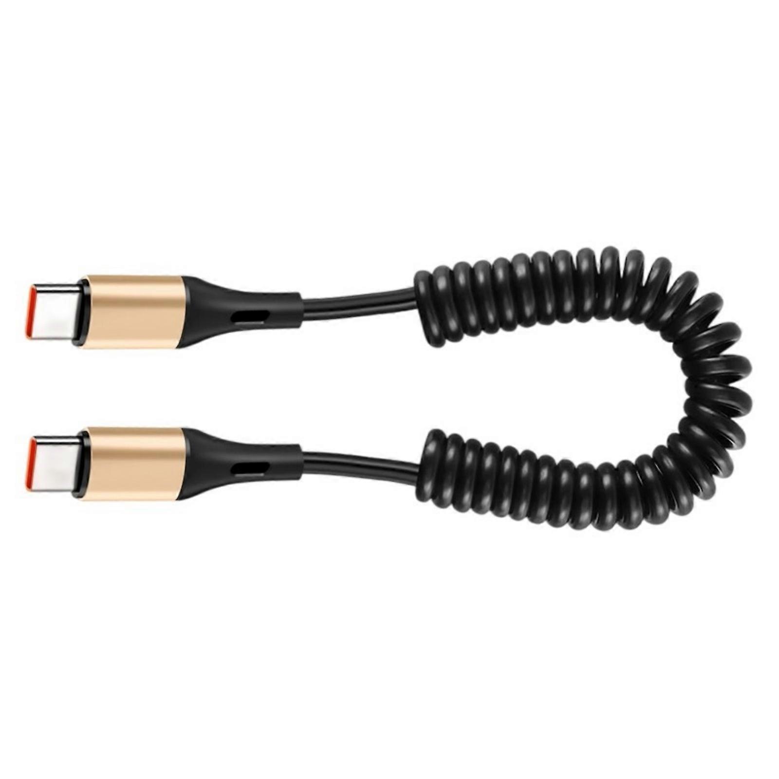 USB C to USB C 240W Super Charging Cable Flexible Spring Design High Tensile Strength For Frequent Use Environment Multicolor