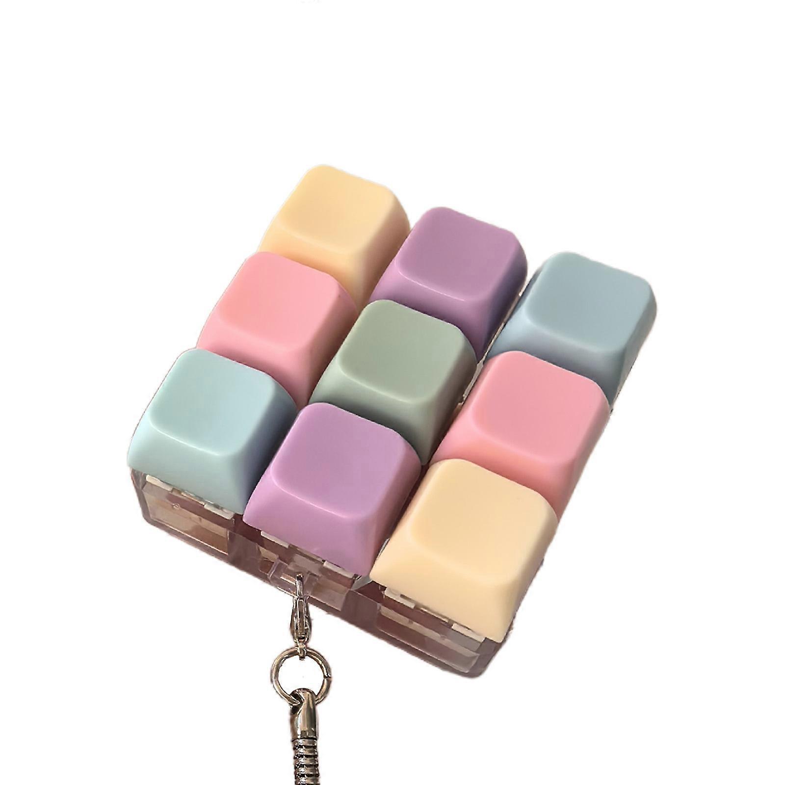 Pocket Size Mechanical Keyboard Keychain Fidgets Toy For Adults Kids Stress Relief Quiet Clicking Multicolor