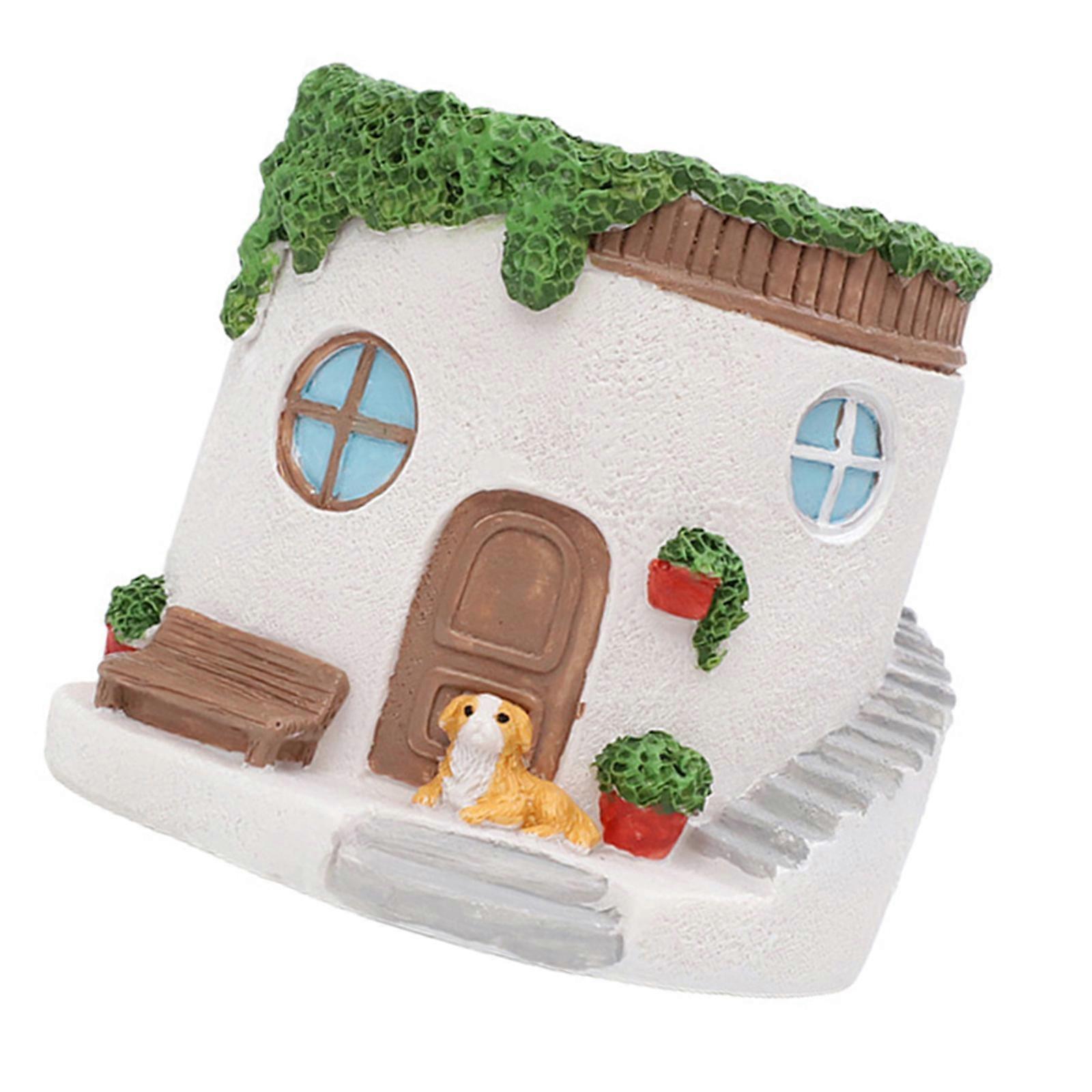 Architectural Small House Planter With Drainage System For Desktop Greeneries Arrangements Multicolor