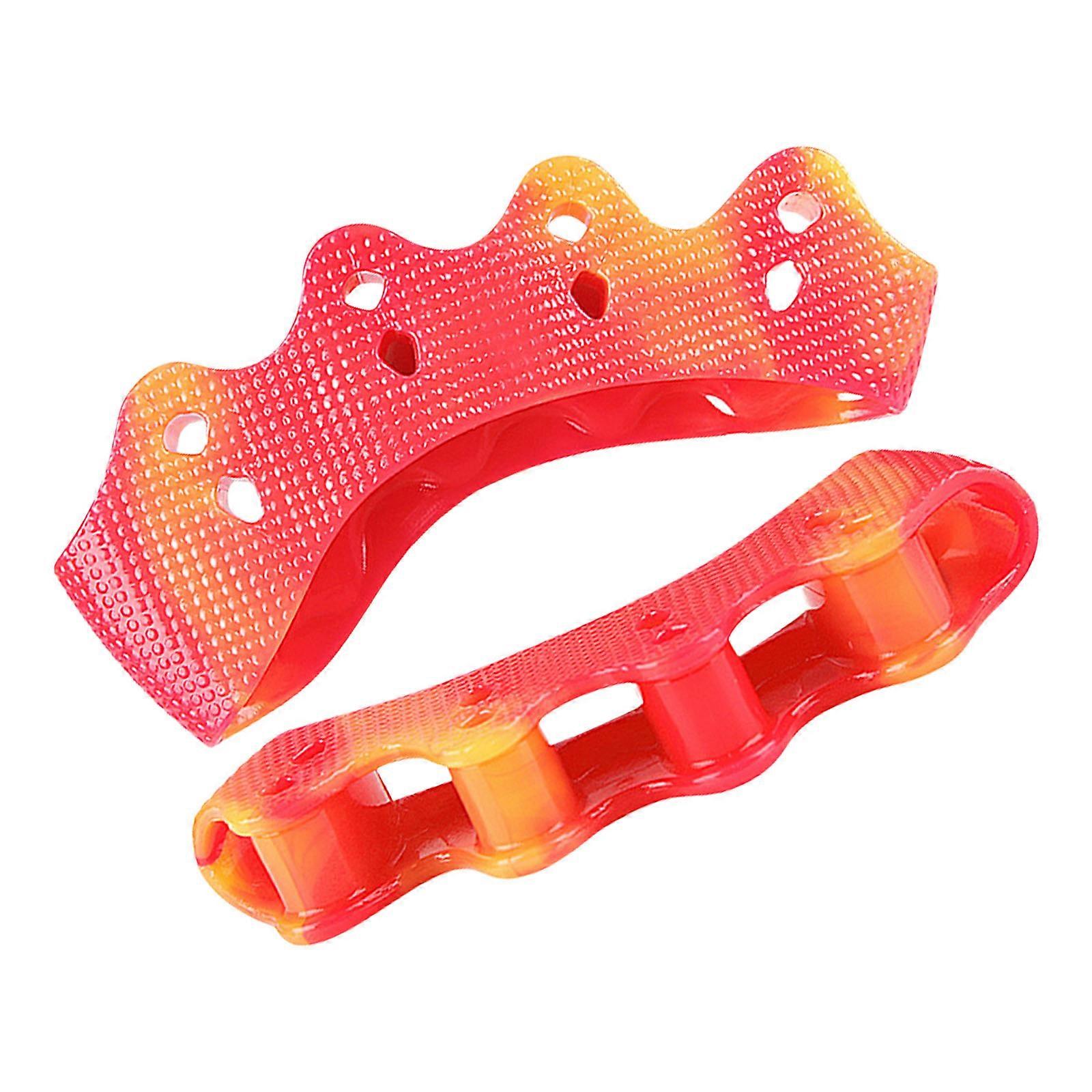 1 Pair Soft Toe Spacers for Bunions and Hammertoes Breathable Design Toe Corrector for Home Gym Travel and Daily Use  Yellow Red