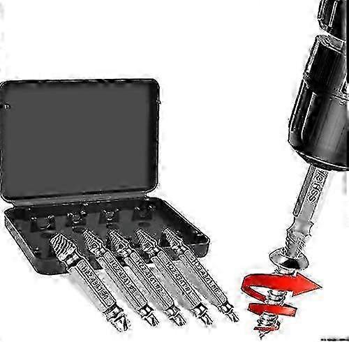 w Double Head Screw Extractor, Damaged Screw Extractor and Remove Kit H.S.S.1/2/3/40-(5Pcs) GROOFOO