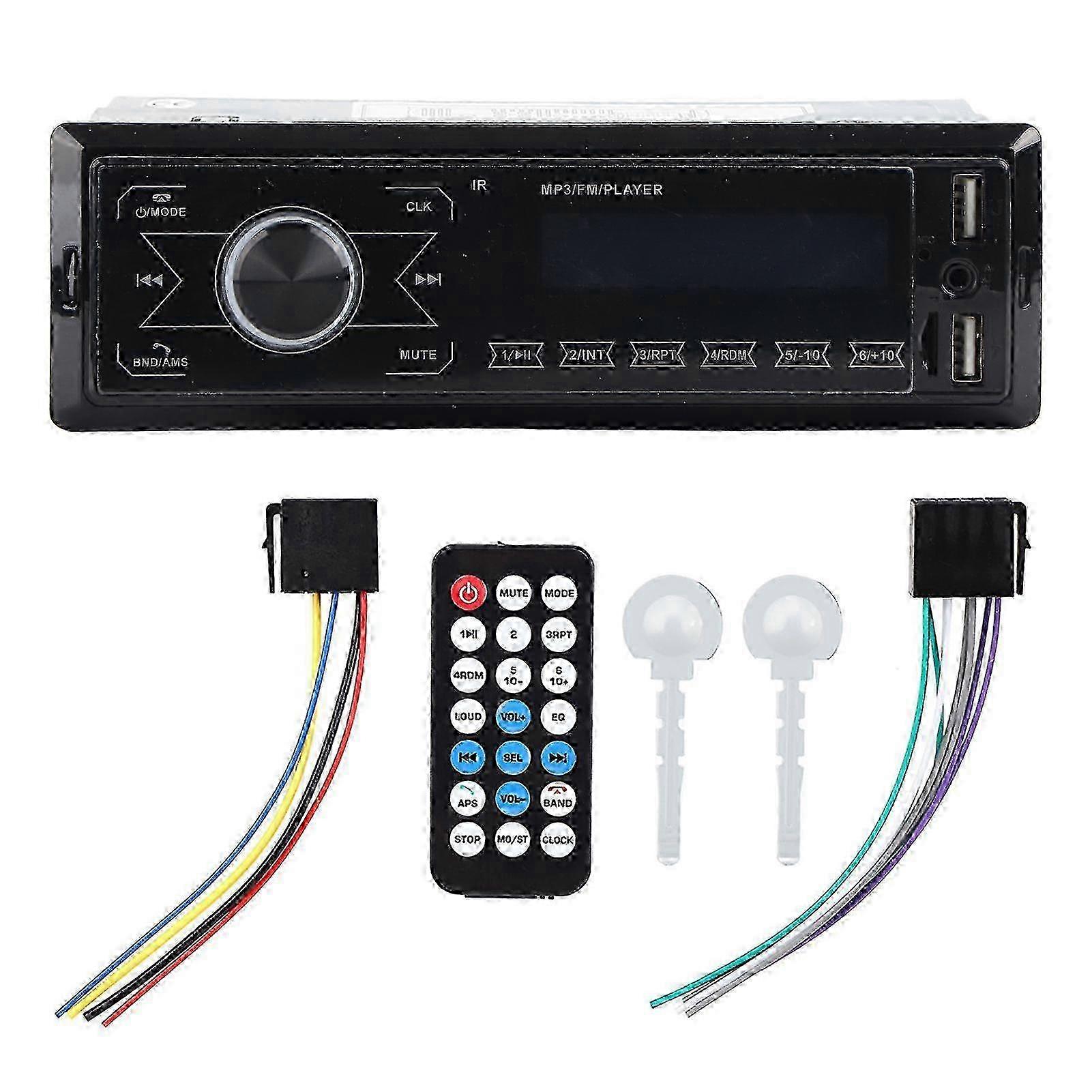 w Car MP3 Player Dual USB Bluetooth Stereo Audio Radio Touch Screen Colorful Lights Entertainment System