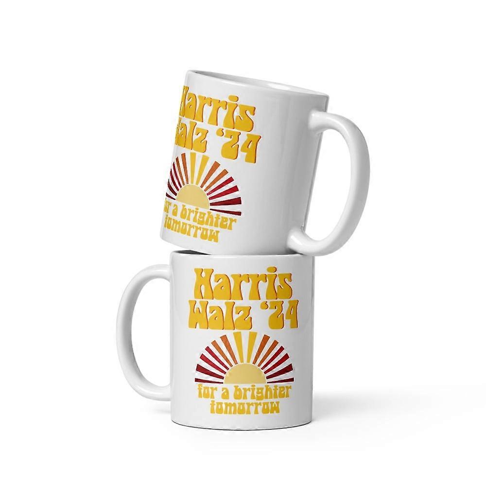 Harris Walz 2024 For A Brighter Tomorrow White Mug, Kamala for President, Multiple Sizes Available (11 oz)