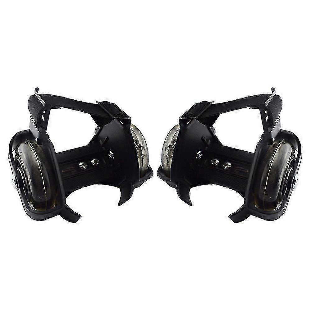 Tohjulede hælhjul justerbare rulleskøyter PVC trefargede lysende hjulsko for barn