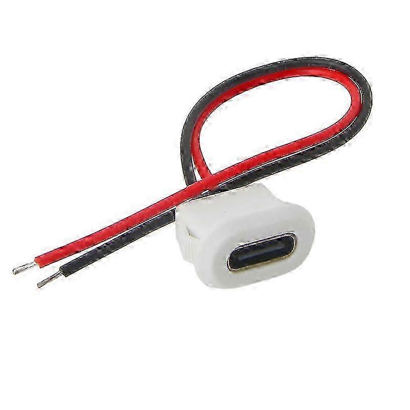 2 Pin USB-C Type Waterproof USB Connector Direct compression female base Female Socket Charging Interface With Welding Wire