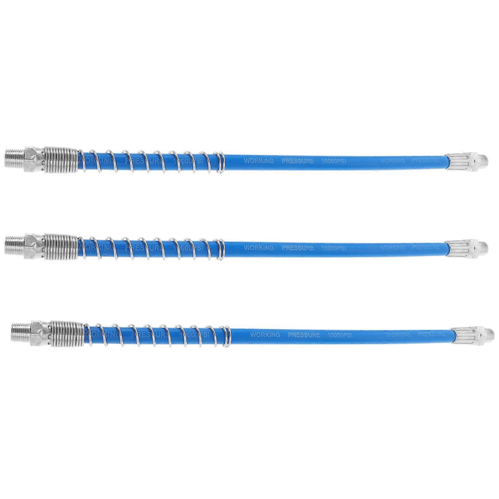 Flexible Grease Hose for Grease Replacement Hose with Spring 3Pcs Blue