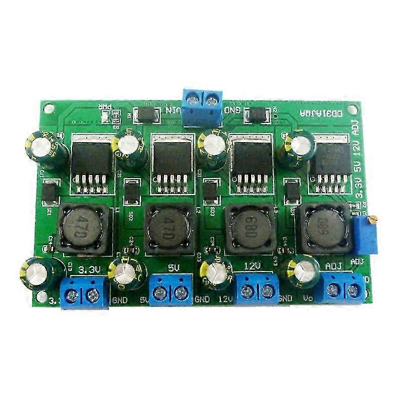 3A 4-Channel DC-to-DC Buck Converter Board with Reverse Connection Protection