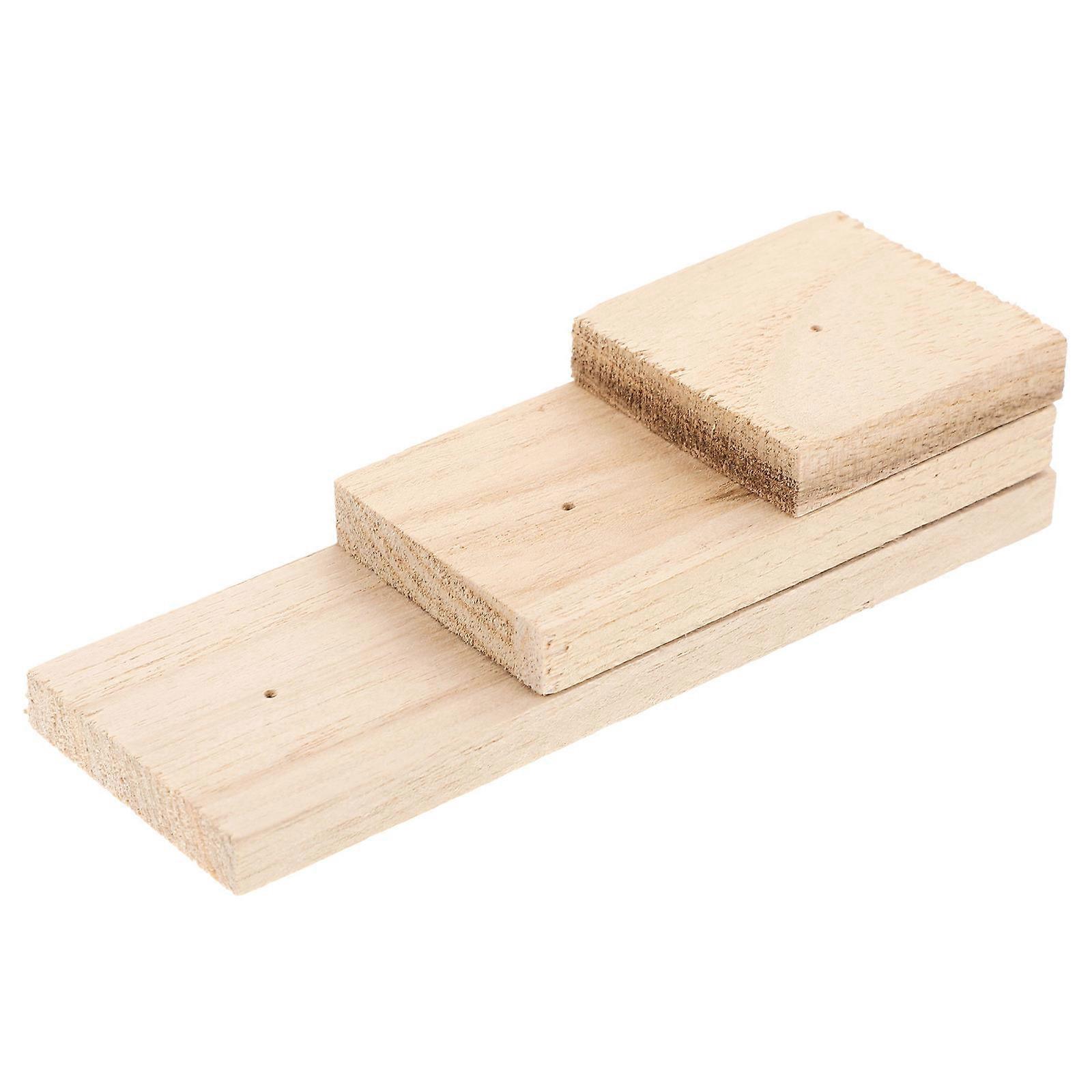 Wooden Specimen Display Stand Insect Pinning Block for 3Pcs Specimens