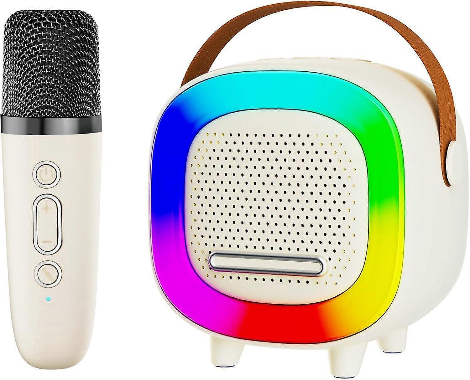 Mini Karaoke Machine Speaker for Kids Adults, Portable Bluetooth with 1 Wireless Microphones