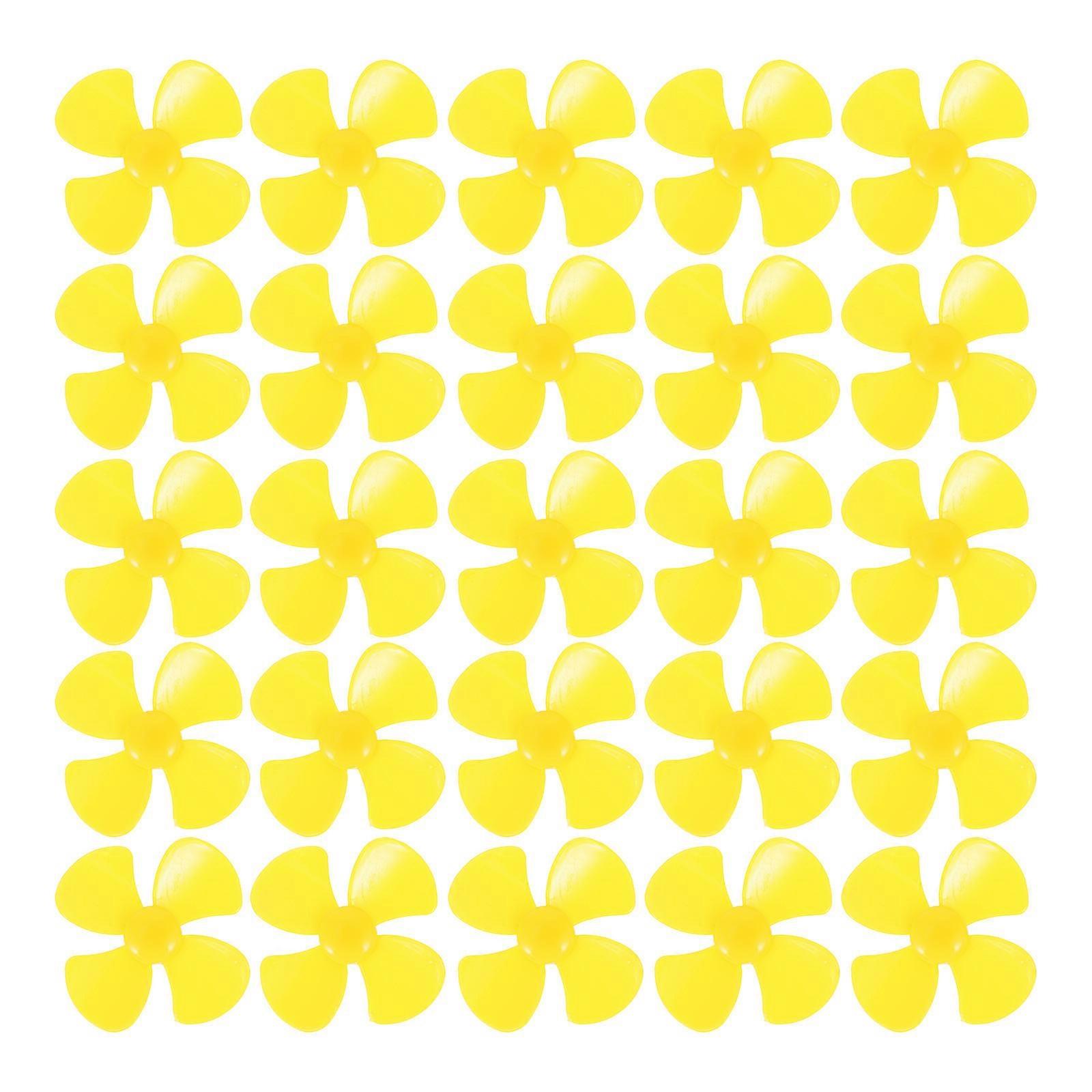 Micro Propeller Four- Motor Fan for Lab 20Pcs Yellow Plastic